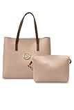 Cipo & Baxx Damen Handtasche Tasche Schultertasche Shopper 2in1 Groß WA135 Beige