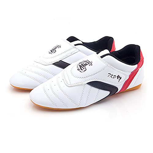 fayengan Taekwondo Schuhe, Atmungsaktiv rutschfeste Taekwondo Sport Boxen Kung Fu Taichi Leichte Schuhe Für Männer Und Frauen (Color : White, Size : 30 EU)