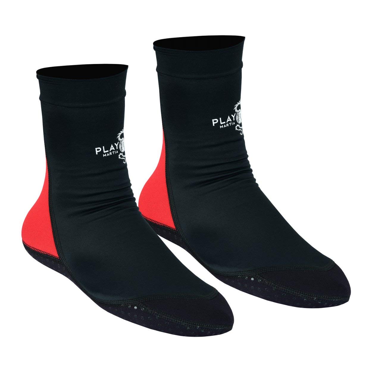 Playwell Martial Arts/MMA Schule Tatami Indoor Mat Grappling Fußsocken – Schwarz / Rot – Größe L