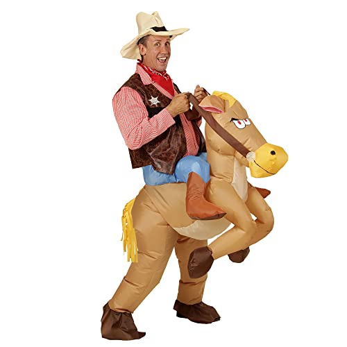 "COWBOY ON HORSE" (airblown inflatable costume, hat) (4 x AA batteries not included) - (One Size Fits Most Adult)