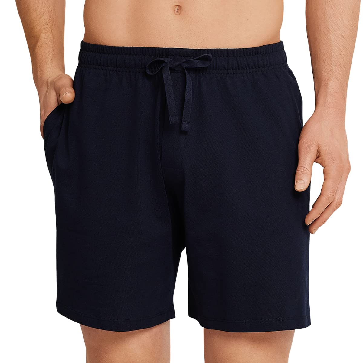 Schiesser Herren Kurze Schlafhose - Mix + Relax Schlafanzughose, Dunkelblau_163838, 46/ XS EU