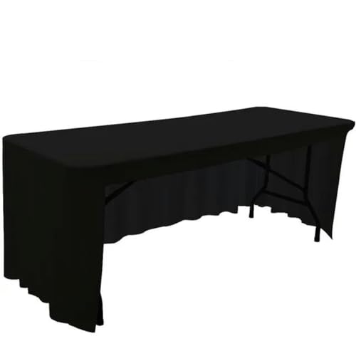 Elastische Tischdecke für Hotelbankett, Tischdecke, weißer Tischrock, Hochzeits-Spandex-Tuch, 4 FT, 5 FT, 6 FT, 8FT-schwarz-5FT 152x76x76cm