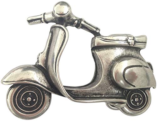 BELTINGER Gürtelschnalle Scooter 4,0 cm | Buckle Wechselschließe Gürtelschließe 40mm Massiv | Mit Emaille | Wechselgürtel bis 4cm | Silber