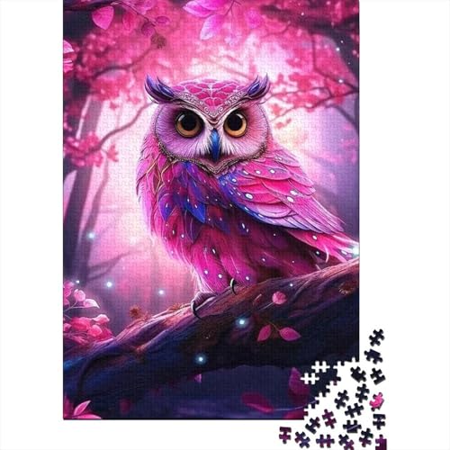 Pink Owl and The Puzzle für Erwachsene, 500 Teile, Puzzle für Erwachsene, Puzzles, Puzzles für Erwachsene, Lernspiel, Herausforderungsspielzeug, 52 x 38 cm