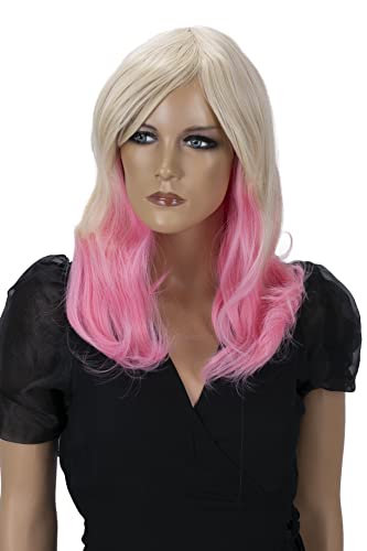 PRETTYSHOP Perücke Bob Kurzhaar Cosplay Theater Show Glatt Blond Rosa WK203