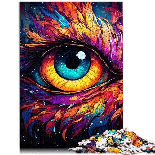 Puzzle für farbenfrohe, psychedelische Drachenaugen, Puzzle für Erwachsene, 1000-teiliges Holzpuzzle als Geschenk für die ganze Familie, 1000 Teile (50 x 75 cm)