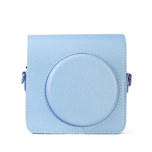 LORIER Vintage Leder einfarbige Schutzhülle Kameratasche Schutzhülle Handtasche passend for Fujifilm passend for Polaroid Square SQ1 Kamera Tasche (Color : Blue)