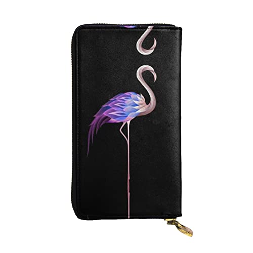 DMORJ Abstrakte Flamingo-Leder-Clutch-Brieftasche: 19 x 10 cm, bequem, leicht, wasserdicht, langlebig, schönes Geschenk, Schwarz, Einheitsgröße, Schwarz , Einheitsgröße