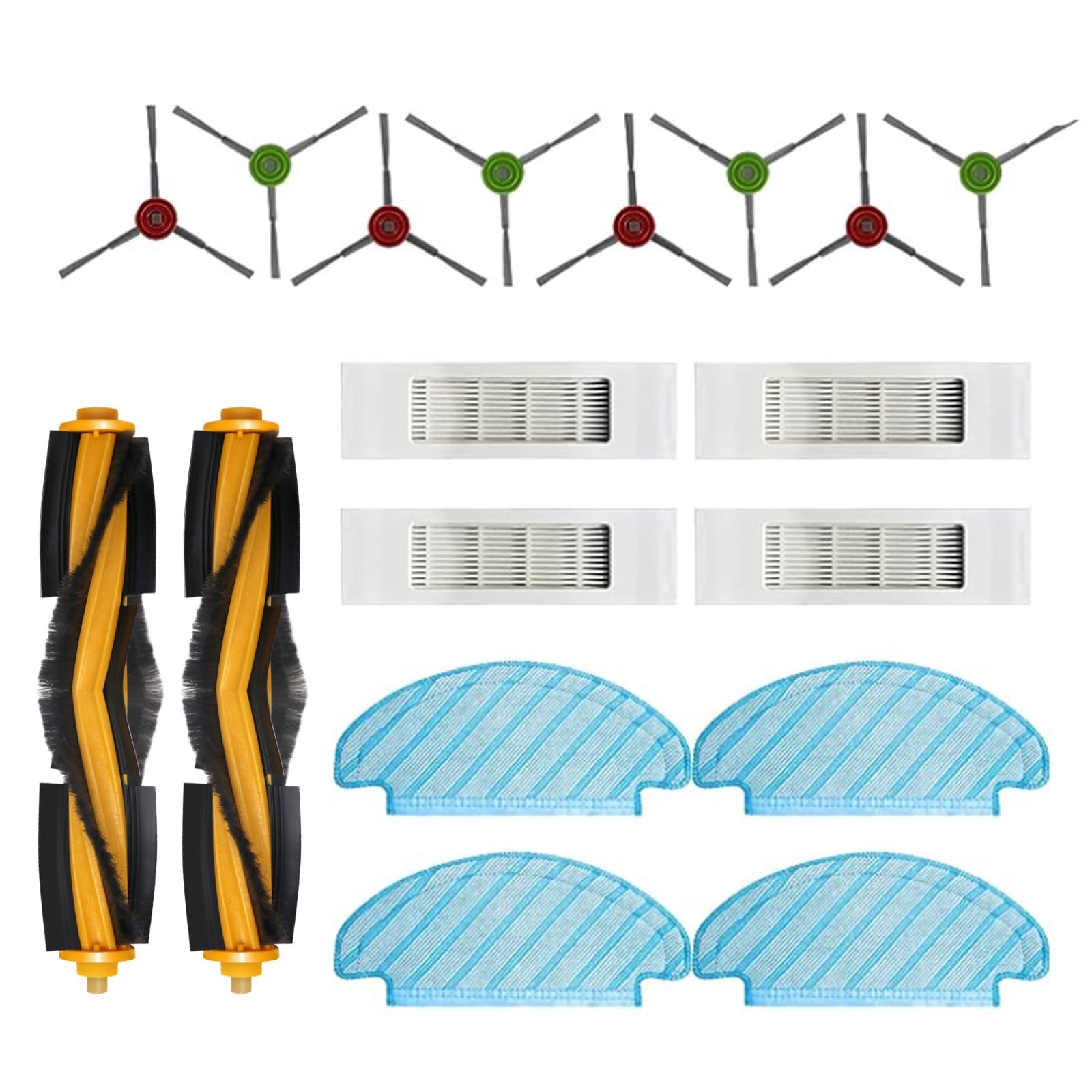 Roboter-Staubsauger-Zubehör, Hauptseitenbürste, Wischmopp, Hepa-Filtersystem, Anti-Allergen, kompatibel mit OZMOT8, T9PRO, T9AIVI, Filter-Set, Kantenbürsten-Set, Ersatzteile, Staubsammlerfilter