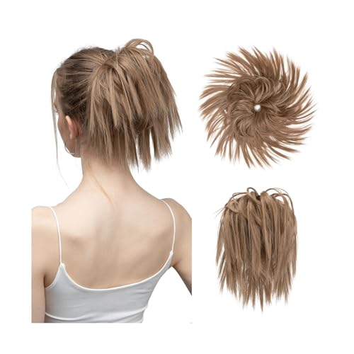 Haarteil Haargummi Synthetisches Kunsthaar, unordentlicher Dutt, Chignon, elastisches, flexibles Band, Haargummi, lockiges Haarteil, synthetische Verlängerung Haarverlängerung(12-24)