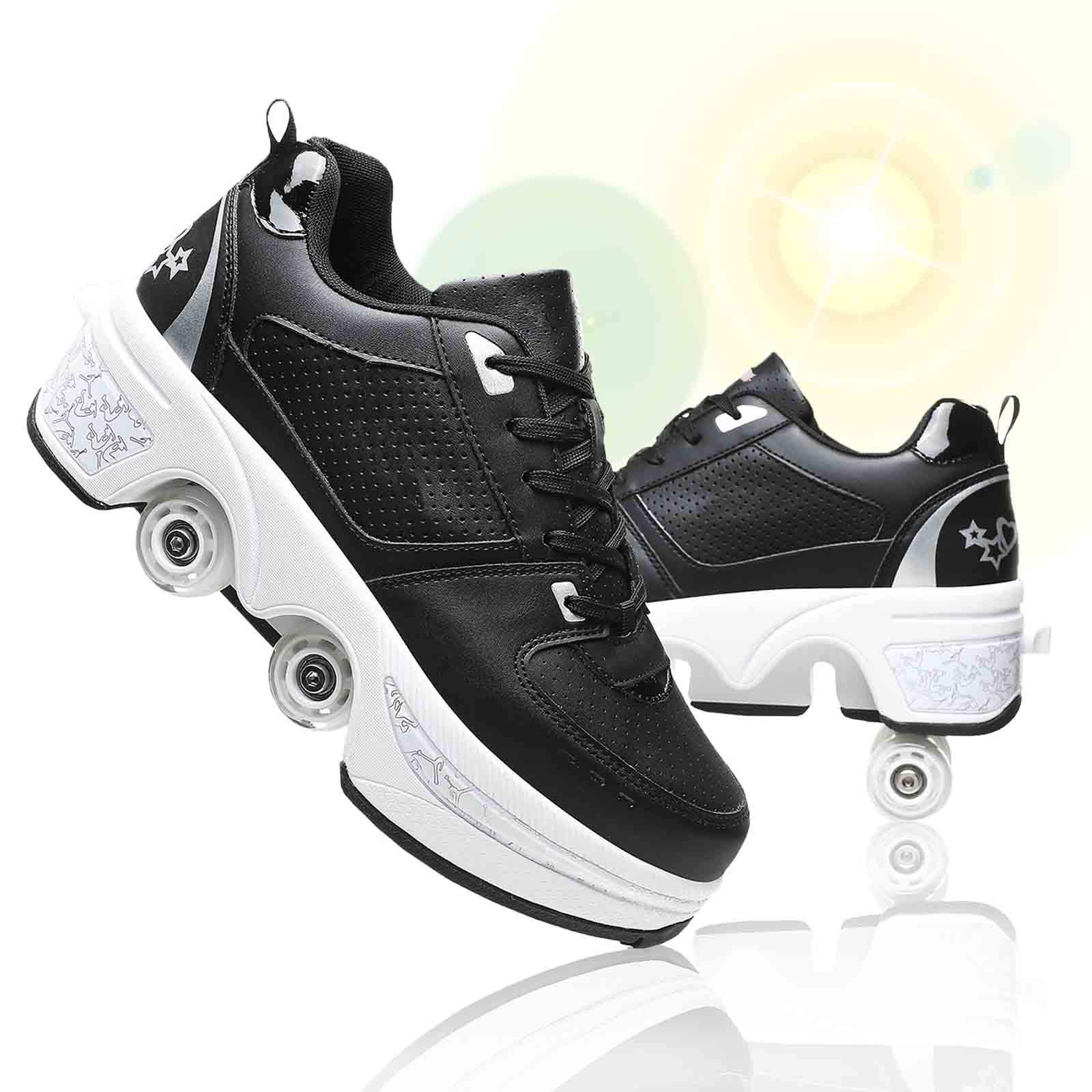 Pinkskattings@ Damen Und Mädchen Rollschuhe Skateboard Schuhe Kinderschuhe Mit Rollen Skate Shoes Rollen Schuhe Sportschuhe Laufschuhe Sneakers Mit Rollen Kinder