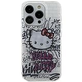 CG MOBILE Hello Kitty HKHCP15SHDGPHT Hülle für iPhone 15 6.1" Weiß hardcase IML Kitty On Bricks Graffiti