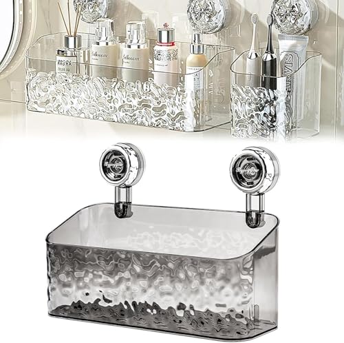 2024 Neues Saug-Dusch-Caddy-Set, abnehmbares, leistungsstarkes Saugnapf-Regal, wasserdichter Organizer-Duschkorb für Küche, Badezimmer, D