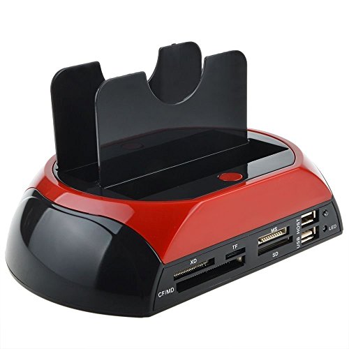 LEOFLA Docking Station 2 Festplatte 2.5 3.5 IDE E-Sata USB 2.0 3.0 HDD-SD-Player, variabel, Media