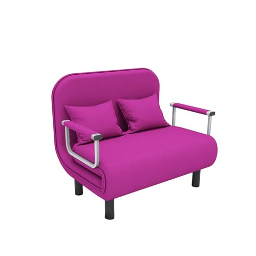 Klappbares Ottoman-Schlafsofa, 3-in-1-Multifunktions-Gästesofa, 5-Gang-Einstellung, Armlehne, Freizeit-Lazy-Sofa-Sessel, lila-60 cm