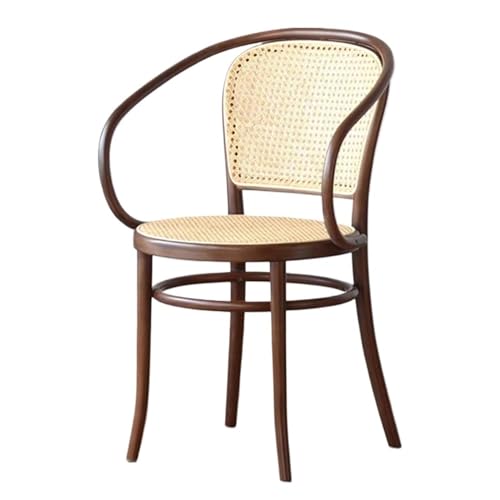 yixinzi-2024 Rattan-Akzentstuhl Sessel aus natürlichem Rattangeflecht for Entspannen, klassisches Design, bequem und langlebig, for den Innen- und Außenbereich geeignet Sessel(Bruin)