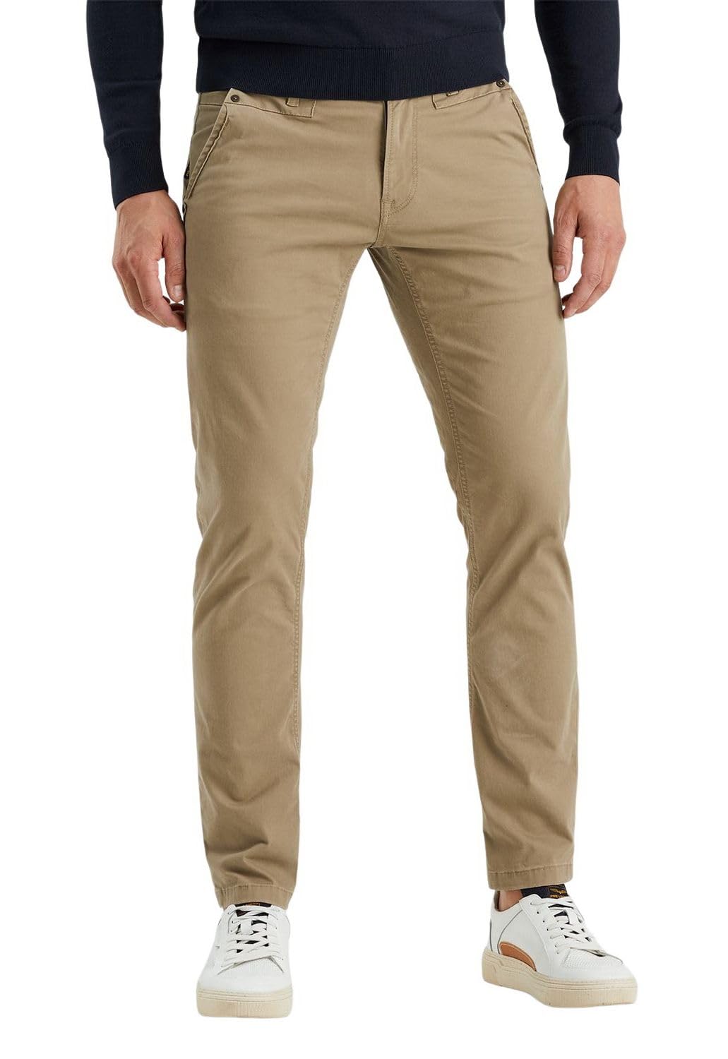 PME Legend Herren Chinohose Twin WASP Chino - Regular Fit - Blau Beige Grün, Größe:35W / 34L, Farbe:Beige 6405