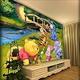 Schlafzimmer Hintergrund wall_girl niedlichen Cartoon selbstklebende Winnie the Pooh Junge Schlafzimmer Hintergrund Wand 3d Wandbild Tapet fototapete 3d effekt tapete tapeten wald vintage-150cm×105cm