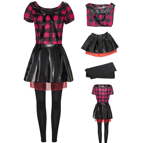 AYYOHON Lisa Frankenstein Kleid 2024 Horrorfilm Lisa Cosplay Kostüm Top Leggings Rock Outfits für Damen Halloween Anzug L