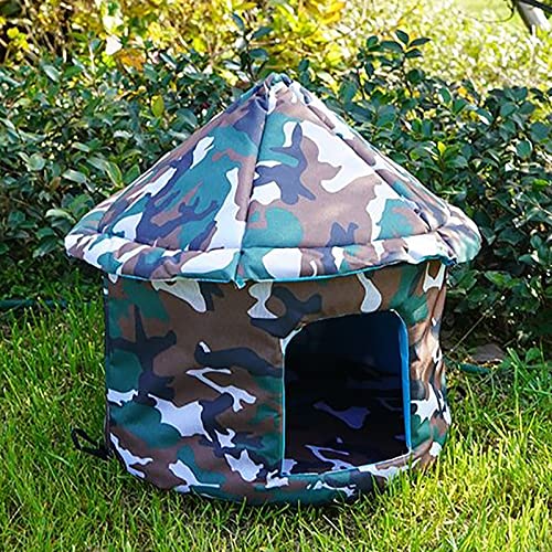 Katzenhaus Outdoor Winterfest, Katzenhaus Outdoor, Einfach Zusammenzubauen, Zusammenklappbares Warmes Haustiernest Kitty Shelter for Den Winter, 600D Oxford-Stoff ( Color : A-1 , Size : M )