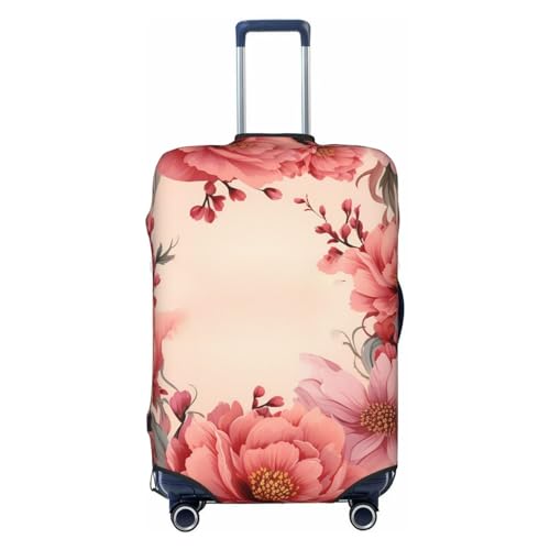 CSGJMYGS Reisegepäckabdeckung, elastisch, waschbar, modisch, kratzfest, mit Rosen, Koffer-Schutz, passend für 45,7 - 81,3 cm (18 - 32 Zoll) Gepäck, Schwarz , XL