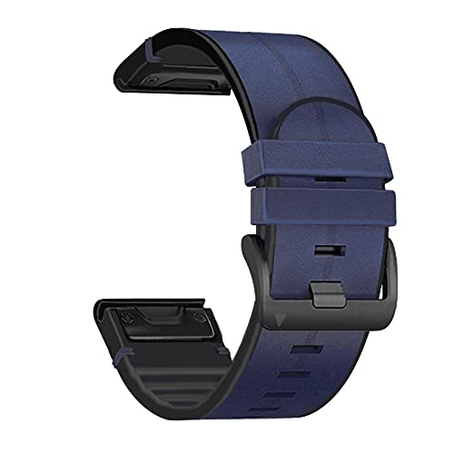 OPKDE 22 x 26 mm Silikon-Lederarmband für Garmin Fenix 7X 7 6X 6 Pro Ersatz-Schnellverschluss-Uhrenarmband für Fenix 5 5X Forerunner 935, 22MM Fenix 5 6 7, Achat