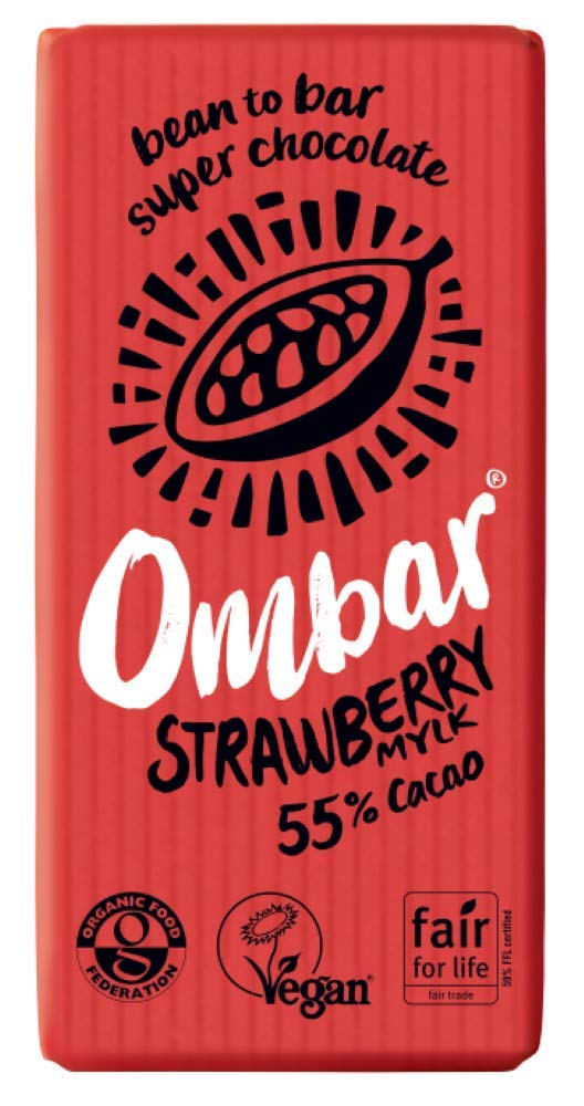 Ombar Raw Chocolate | Strawberry Mylk Raw Chocolate | 4 x 35g