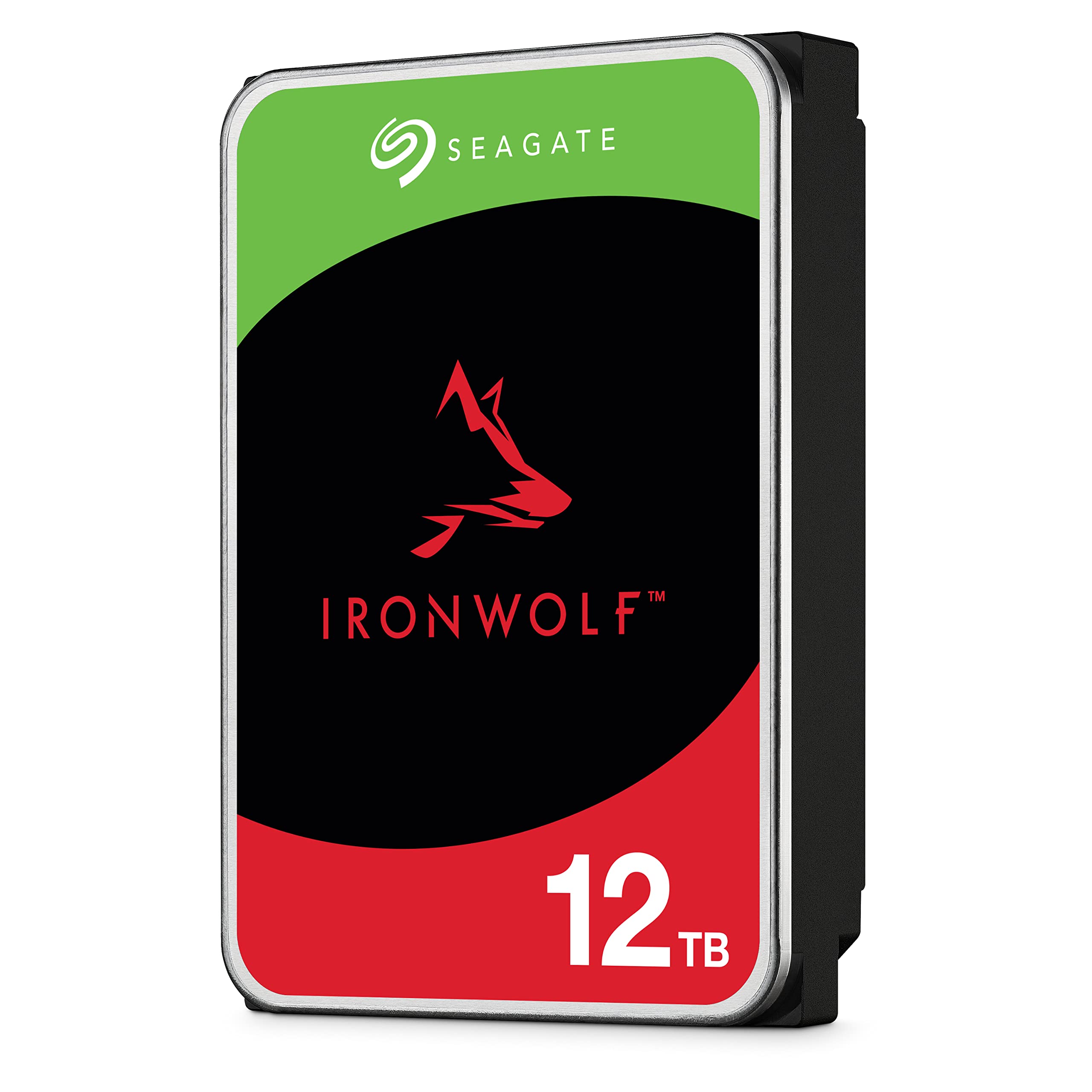 Seagate IronWolf 12TB, NAS interne Festplatte, 3.5 Zoll, 7200 U/Min, CMR, 256 MB Cache, SATA 6GB/s, silber, FFP, inkl. 3 Jahre Rescue Service, Modell: ST12000VN0008