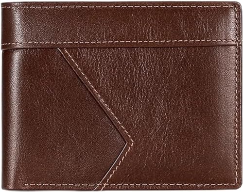 VSULZVNU Herren-Geldbörse aus Leder, Anti-RFID, europäische und amerikanische Retro-Ölgeldbörse für Herren, Bifold Male Purse