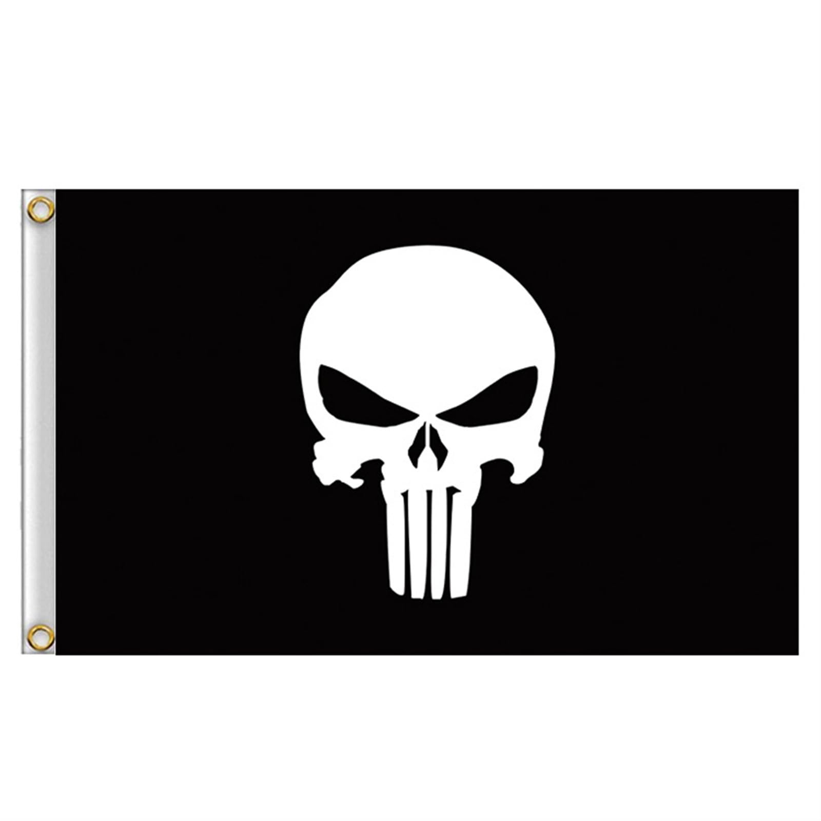 Fahne SKULL/Punisher, Flagge mit Metallösen Sicherung, Flagge(Black 5)