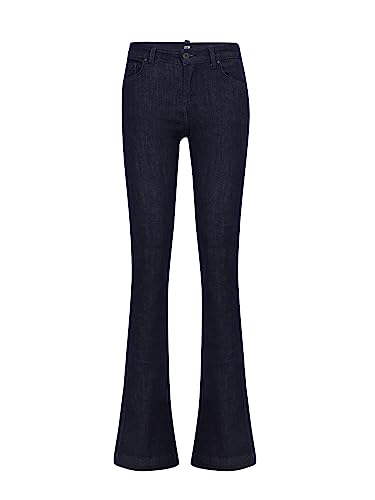 LTB Jeans Damen Jeans Fallon - Jeans Damen Wideleg aus Baumwollmischung Wideleg Denim Dunkel mit Reißverschluss Mittlere Taille - Blau