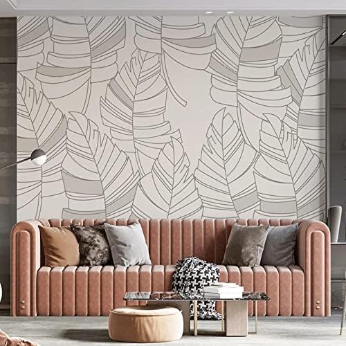 XLMING Minimalistische Abstrakte Linie Blatt 3D Tapete Home Dekoration Wohnzimmer Sofa Schlafzimmer Tv Hintergrund Wand-250cm×170cm