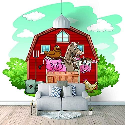 Cartoon Rote Hütte 3D Tapeten Wanddekoration Fototapete Sofas Wohnzimmer Wandbild Schlafzimmer-350cm×256cm