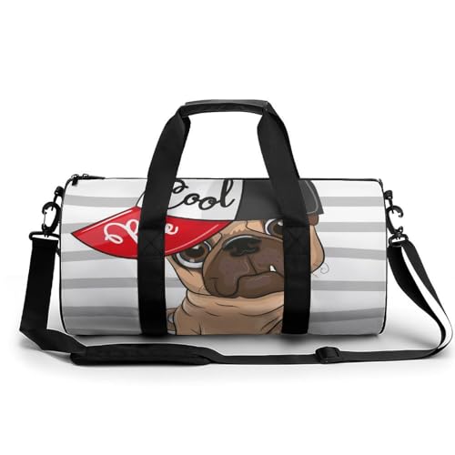 Hip Hop Hund Sport Duffel Bag Sporttasche Reisetasche Handgepäck Tasche Schwimmtasche Weekender Bag 45x23x23cm