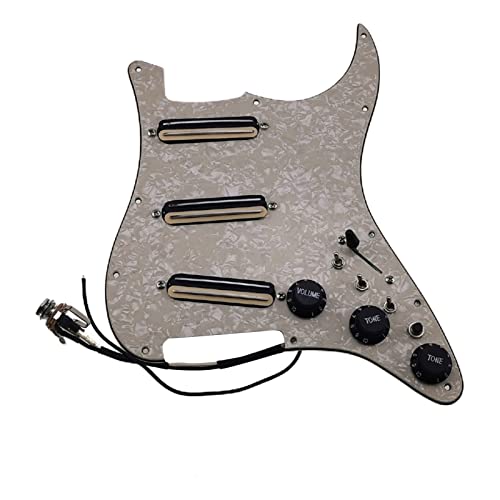 Geladenes Gitarren-Pickguard Vorwändige Pickguard-Gitarren-Pickups SSS. Humbucker-Pickups Geladene Pickguard-Pickups Gelb-Set Für Stratocas (Color : 18)