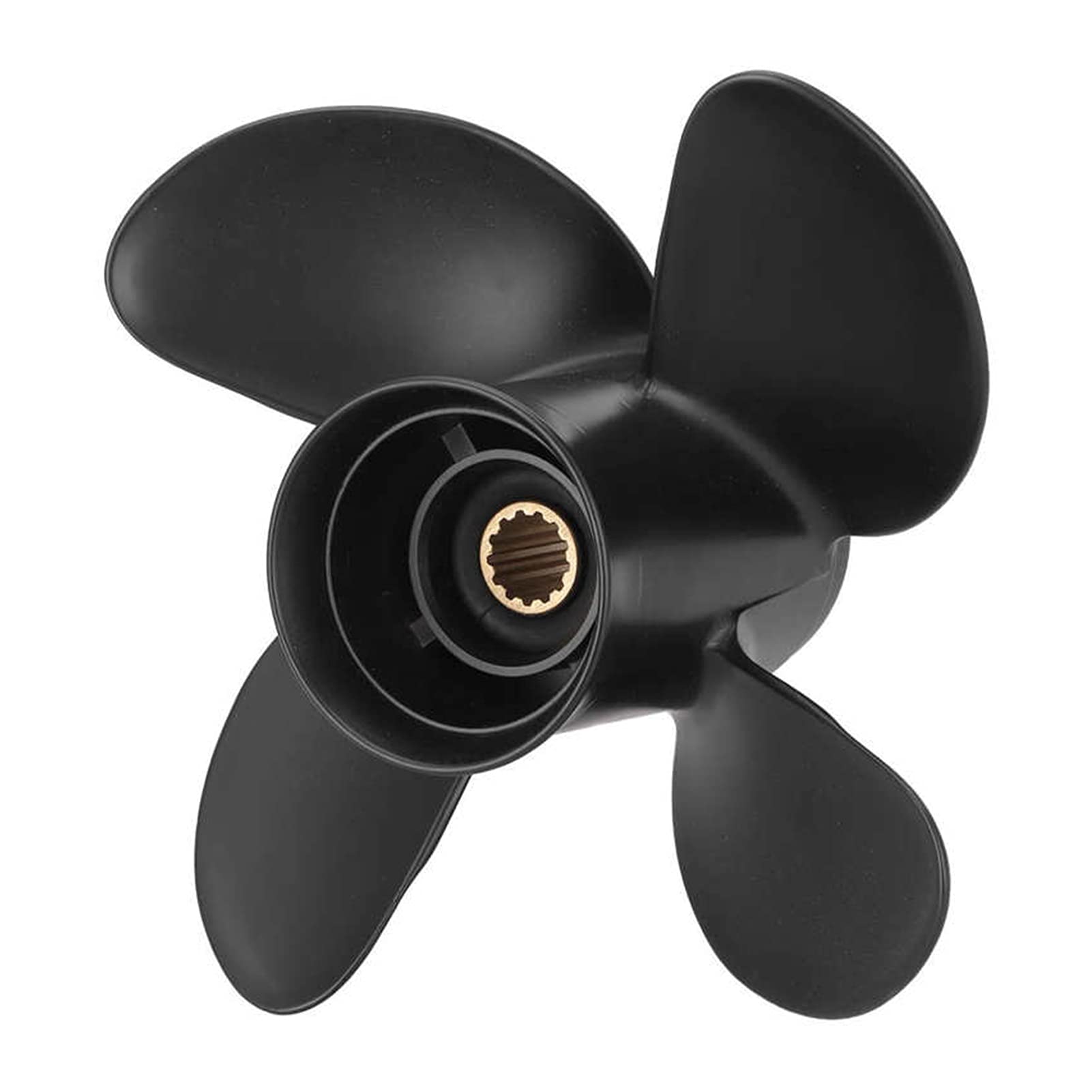 Jodriva 10,6 x 12 RH Außenbordpropeller 4 Blätter 13 Keilzahn Aluminiumlegierung 25-70 PS Motor Bootsmotoren Propeller Propeller für Außenbordmotoren