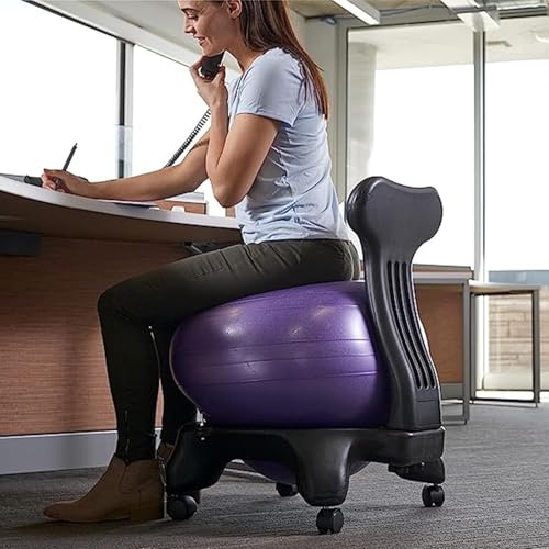 Extra dicker Yoga-Ball-Stuhl für das Büro, Gymnastikball-Sitz, Ball-Schreibtischstühle zur Linderung von Schmerzen im unteren Rückenbereich, ergonomisches Stütz-Balance-Ball-Stuhl-Set