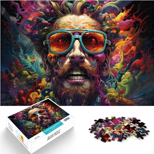 Spielgeschenk Puzzle Psychedelic Color Man 1000-teiliges Puzzle Holzpuzzle Familienspiel Stressabbau Schwieriges Herausforderungspuzzle 1000 Teile (50 x 75 cm)