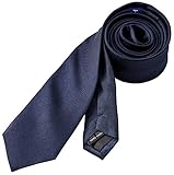 Hedgerow® Krawatte aus 100% Seide, Seiden Schlips, Slim 6cm, Handgefertigt, Navy Blau