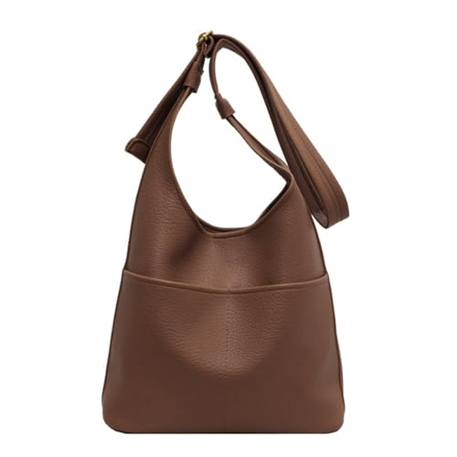 ohodhmnu Damen Tote Bag Stilvolle PU Bucket Bag für Frauen Große Kapazität Geldbörse und Schultertasche Handtaschen, hellbraun, Large