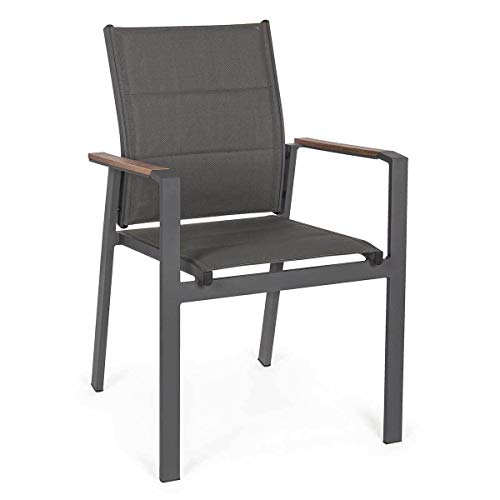 BIZZOTTO Sessel Aluminium Kubik anthrazit (Kategorie: Fauteuil de Garten)