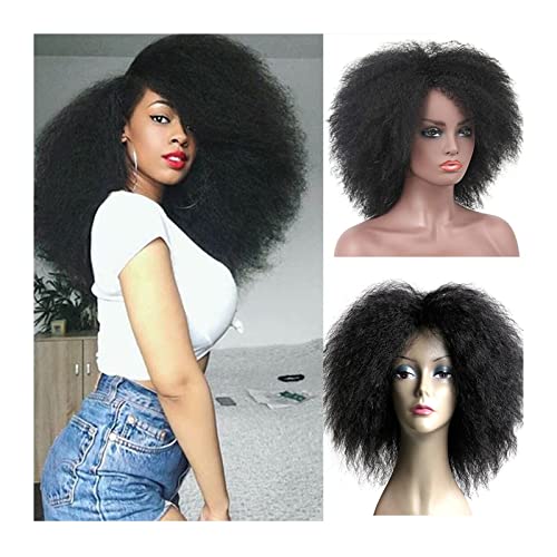 Perücken Lange Afro Kinky Curly Perücken for schwarze Frauen Flauschige und weiche lockige hitzebeständige Kunsthaarperücke for tägliches Party-Cosplay Damenperücke