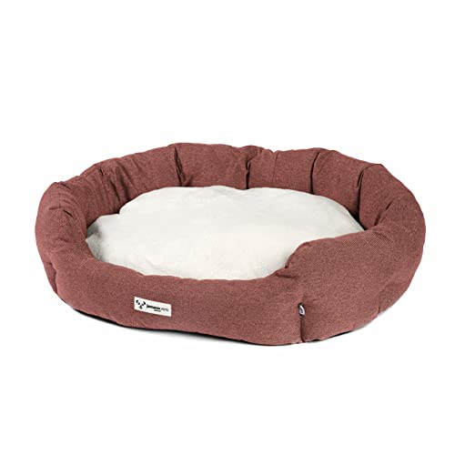 JAMAXX Hunde-Körbchen Bequem Weich, Wendekissen Waschbar Hundekorb Hundebett mit Komfort-Polsterung PDB2089 (L) 90x75 Cherry