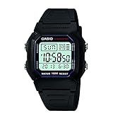 Casio Herren W800H-1AV Klassische Sportuhr mit schwarzem Armband, Schwarz, Classic