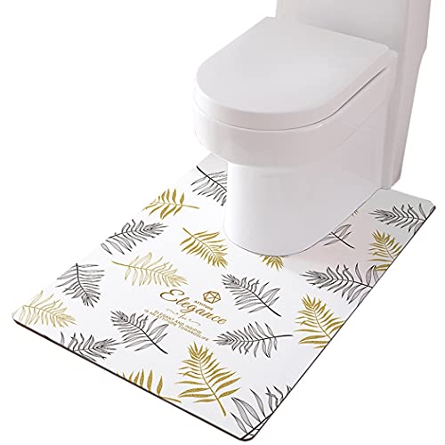 ZESLIV WC Vorleger mit Ausschnitt 90 * 60cm rutschfeste Badematte Badezimmerteppich Toilettenmatte Badgarnitur Badteppich