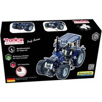 Tronico 10055 - Metallbaukasten Traktor New Holland T8.390, Maßstab 1:16, Profi Serie, blau, 1078 Teile