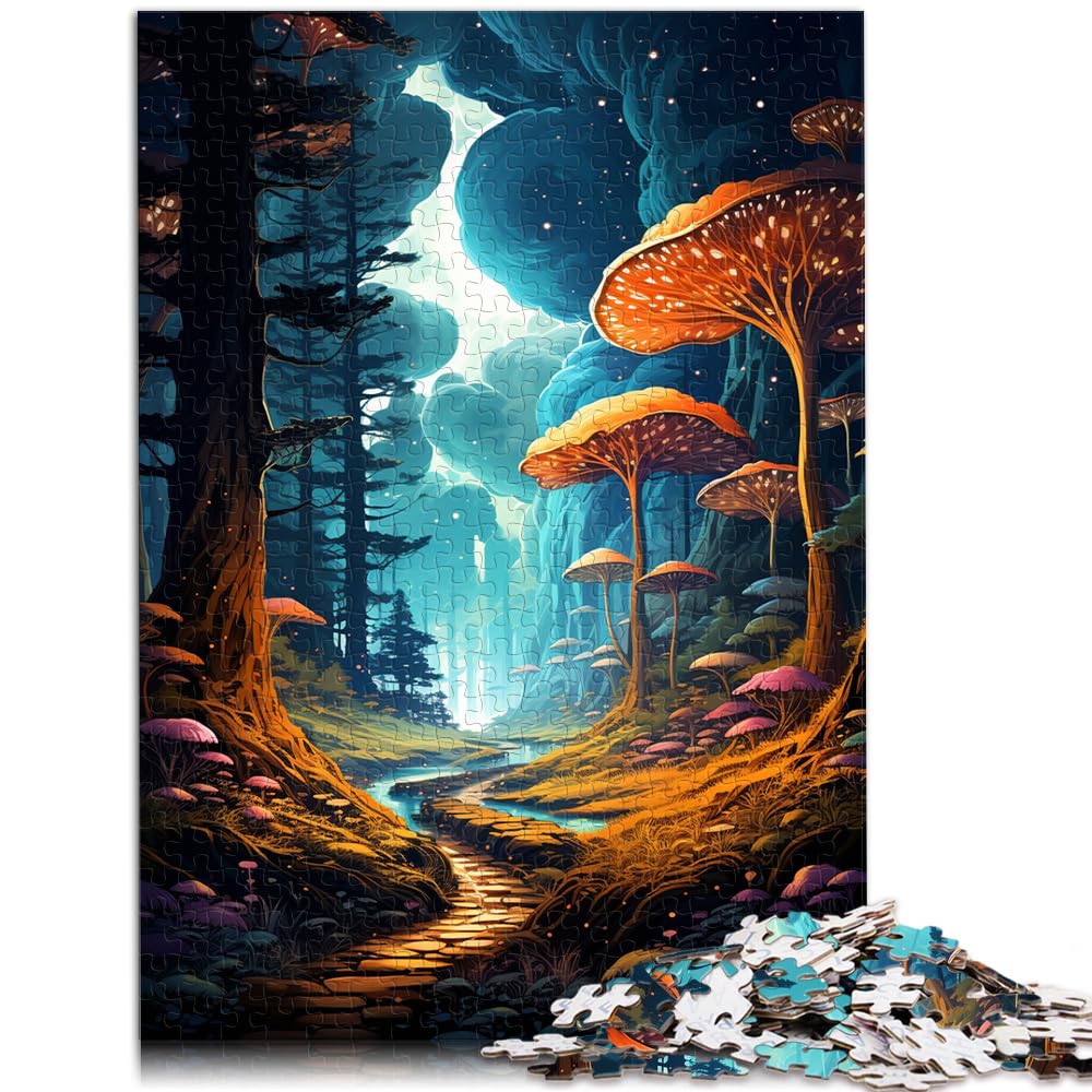 Puzzlespiel Bunter Psychedelischer Neonwald Puzzle für Erwachsene 1000 Teile Holzpuzzle Dekomprimierendes geistiges Lernspielzeug 1000 Teile (50 x 75 cm)