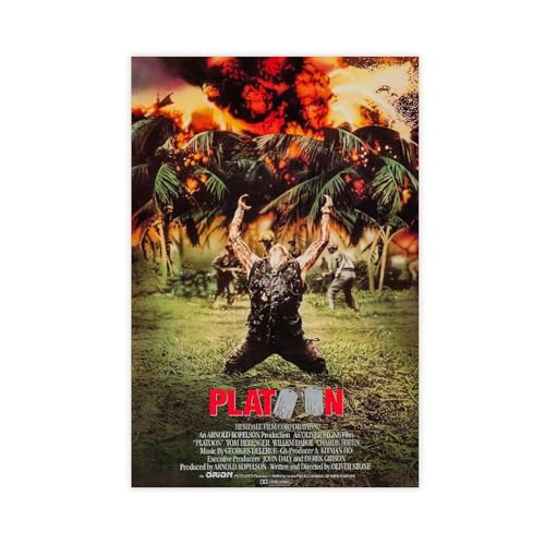 biegzc Filmposter, Motiv: Platoon (1986), Leinwand, Poster, Schlafzimmer, Dekoration, Landschaft, Büro, Raumdekoration, Geschenk, 60 x 90 cm