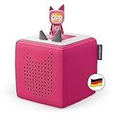 tonies Toniebox Starter Set inkl. 1 Kreativ Figur – Audioplayer für Hörbücher und Lieder für Kinder, einfach zu bedienende kabellose Musikbox BZW. Lautsprecher, 7 Std. Akku, Pink