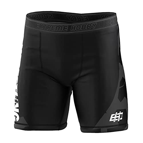 Extreme Hobby Vale Tudo Shorts Bold Wrestling, Kompression Shorts Herren, Tights für Laufen und Training, Unterhose, Schnelltrocknendes, Atmungsaktiv, Sportunterwäsche Größe L